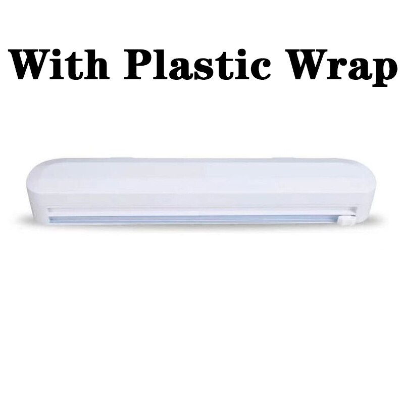 Food Wrap Cutter Plastic Wrap Dispensers Kitchen Plastic Foil Cling Film Wrap Storage Dispenser Cutter Refrigerator Storage Tool: 02 with plastic wrap