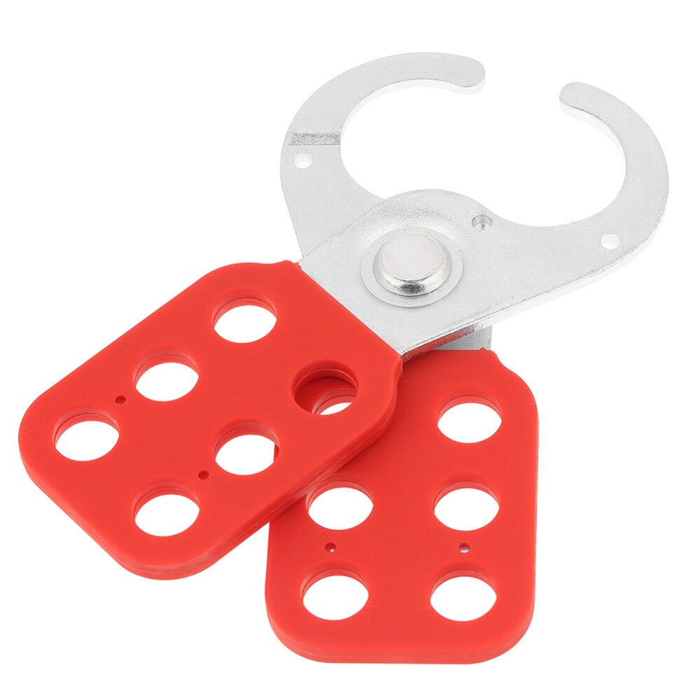 Industrial Safety Lockout Hasp Lock Steel Hook with Plastic Coated Body Red Hardware