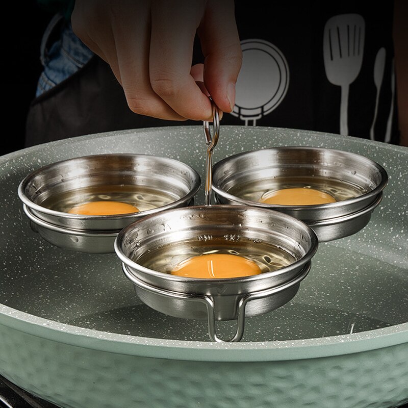 Rustfritt stål kjøkken egg krypskytter posjering panne form husholdning egg dampbåt dampede egg mold verktøy for hjemmelaging
