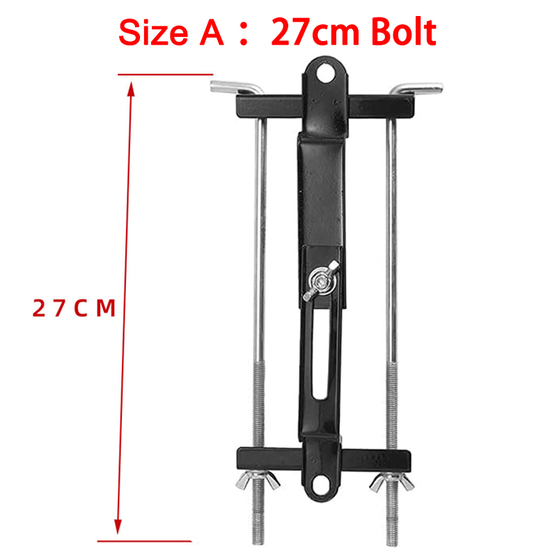 Universal Car Battery Tray Bracket Storage Battery Holder Tray Mount Hold Down Clamp Recessed Slot Bracket Kit Accessory Car SUV: black