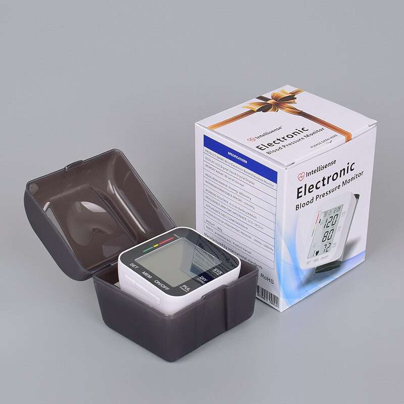 Digital håndleds blodtryksmåler engelsk stemme lcd pr tonometer pulsmåler blodtryksmåler bp skærme