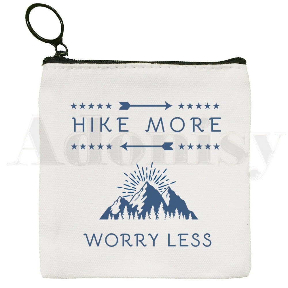 HIKE MORE Worry Less Hiking Camping Outdoor Purse Storage Small Bag Card Bag Key Bag Coin Clutch Bag Zipper Key Bag