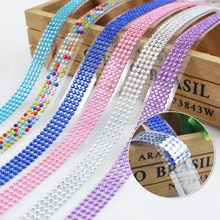 Kristall färgglad akryl strass rull klistermärke självhäftande band tejp klistermärken för scrapbooking dekoration konst självhäftande leverans