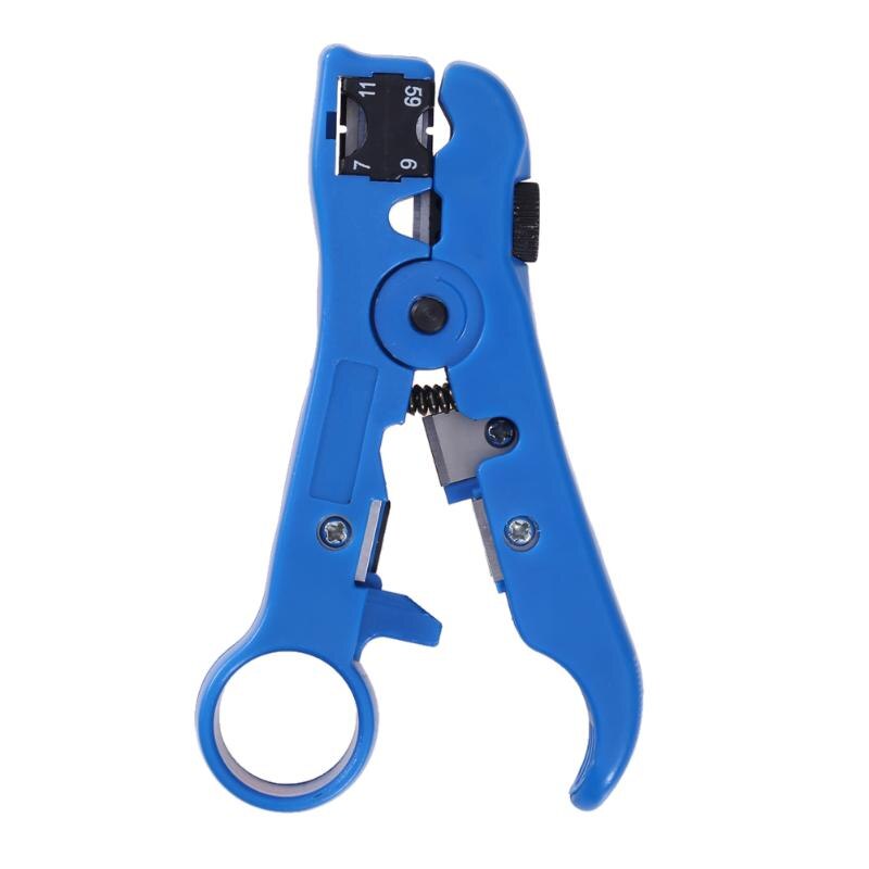 Cable Stripper MultiFunction Coaxial Cable Cutter Wire Stripping Tool RG6 RG59 RG7 UTP/STP Crimping Pliers Network tools Blue