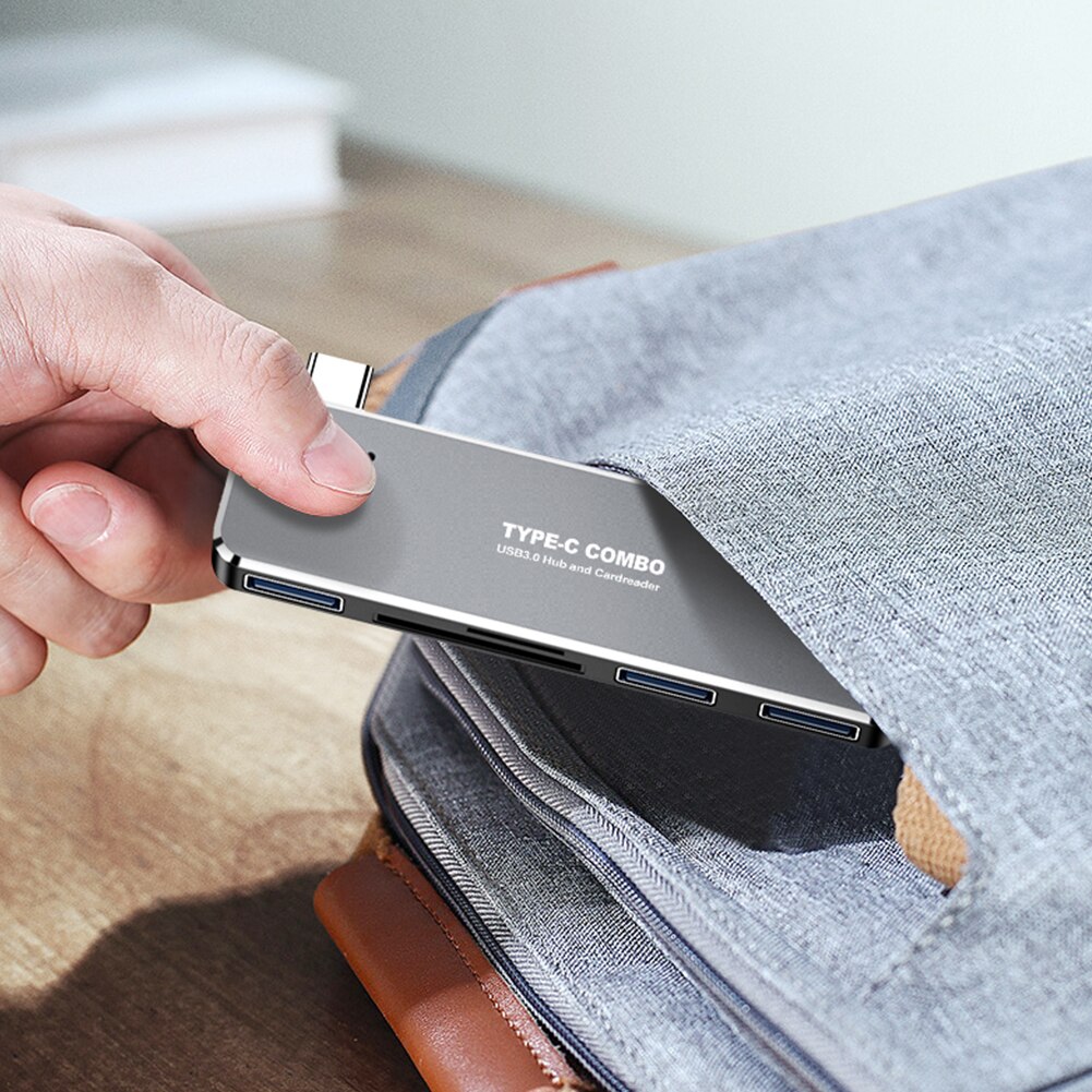 5 In 1 Adapter Universal Splitter Plug And Play Computer Home Office Mini Portable Multifunctional USB3.0 C Hub OTG For IPad Pro