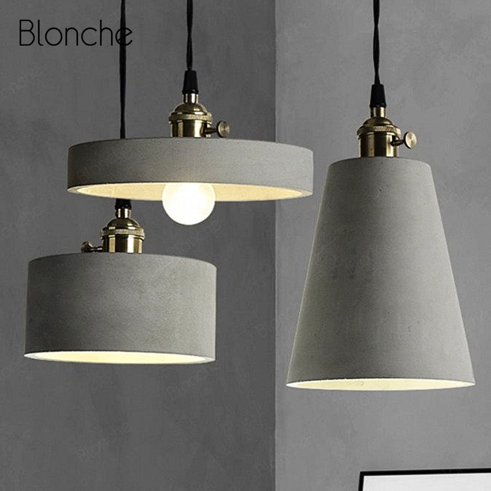 Loft cement taklampor retro industriell taklampa för bar restaurang café inredning hänglampa modern led belysningsarmaturer