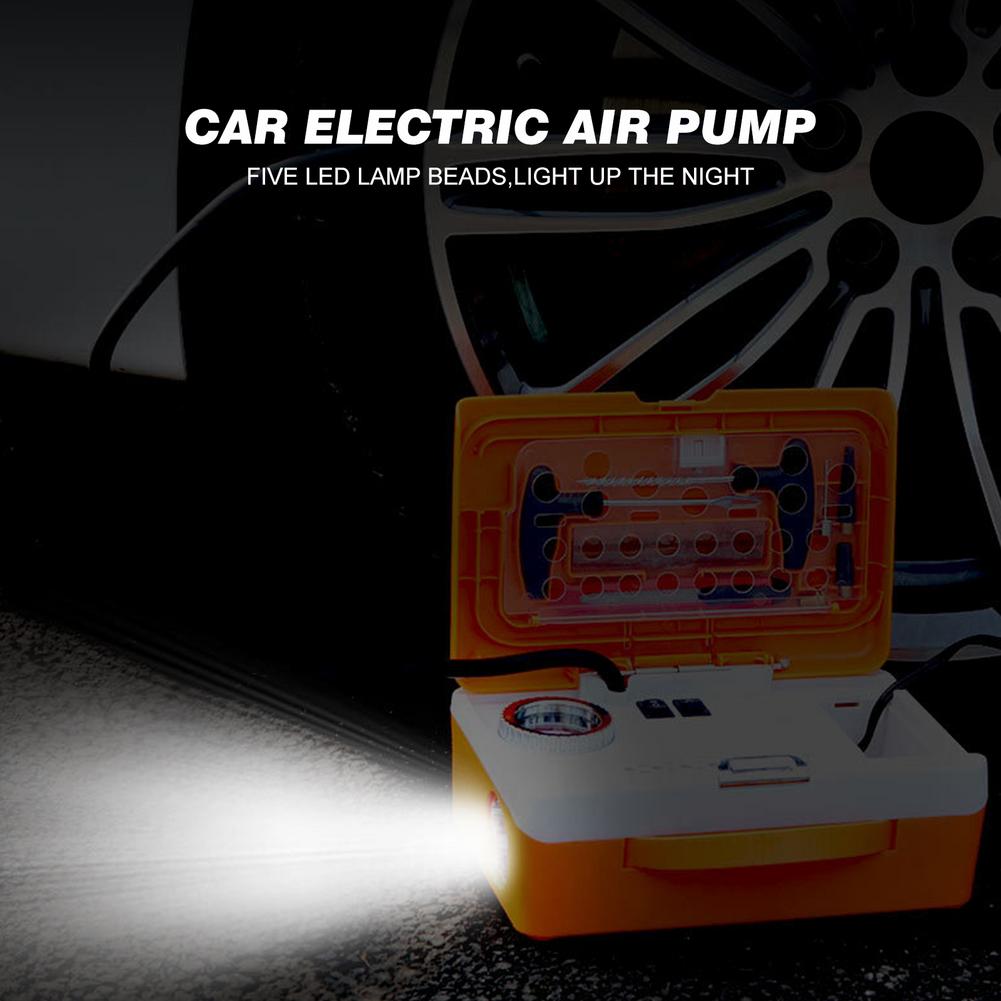 Portable Car Tire Pump Air Compressor Tire Inflator Electric Automatic High-pressure Air Compressor With Emergency Flashlight
