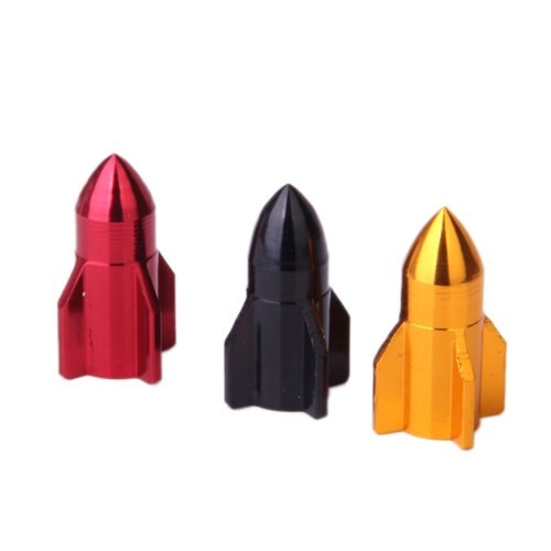 5 stuks kleurrijke raketvormige ventieldopjes voor fietsen