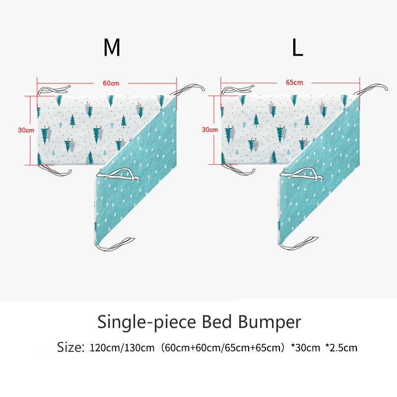 Baby Bed Bumper L-Vormige Katoen Gewatteerde Baby Wieg Zuigeling Bebe Nest Protector Cot Bumper Kamer Decoratie Enkel Stuk 120*30 Cm