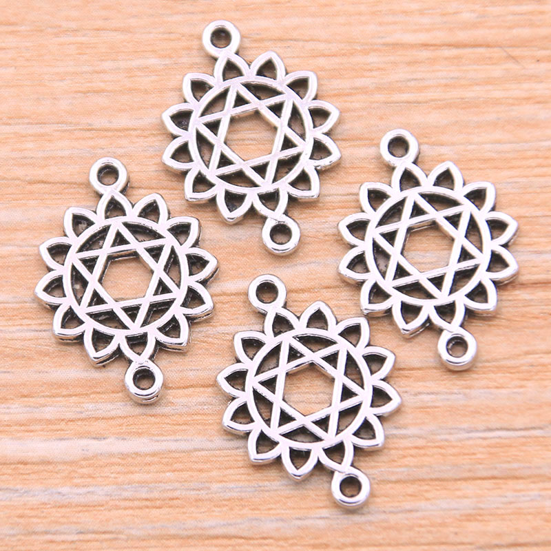 Pulchritude 30 Pcs Mix 8 Stijlen Foto Kleur Zinklegering Retro Hangers Poreuze Connectors Linker Voor Diy Charm Sieraden Accessoire: 1E04