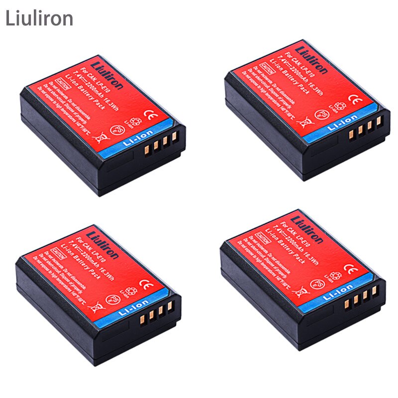 2200 mah lp -e10 lp e10 lpe 10 digitaalikameran akku canon 1100d 1200d 1300d rebel  t3 t5 kiss  x50 x70 -akku: 4 akkua