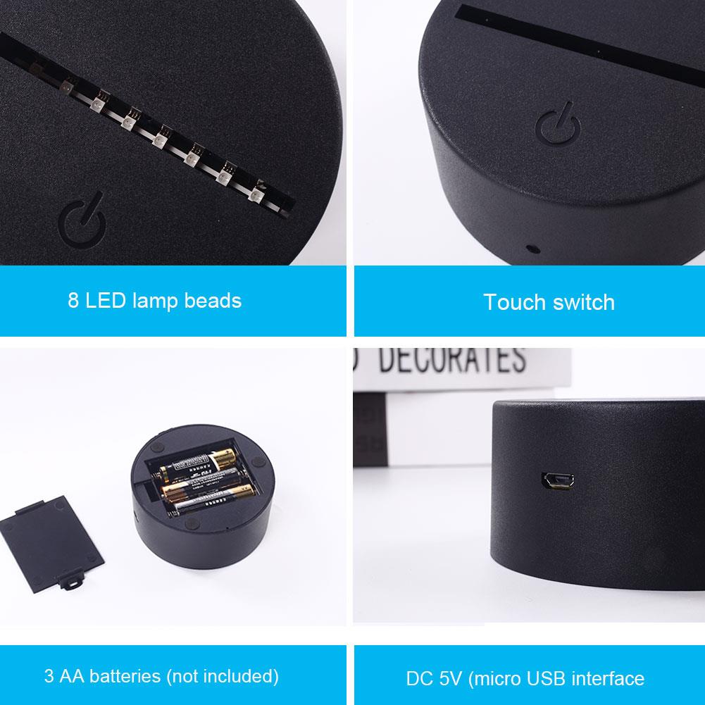 with Remote Control Lamp Holder Night Light Lighting Fixture Romantic Touch Lamp Bases Light Base Display Luminous Modern