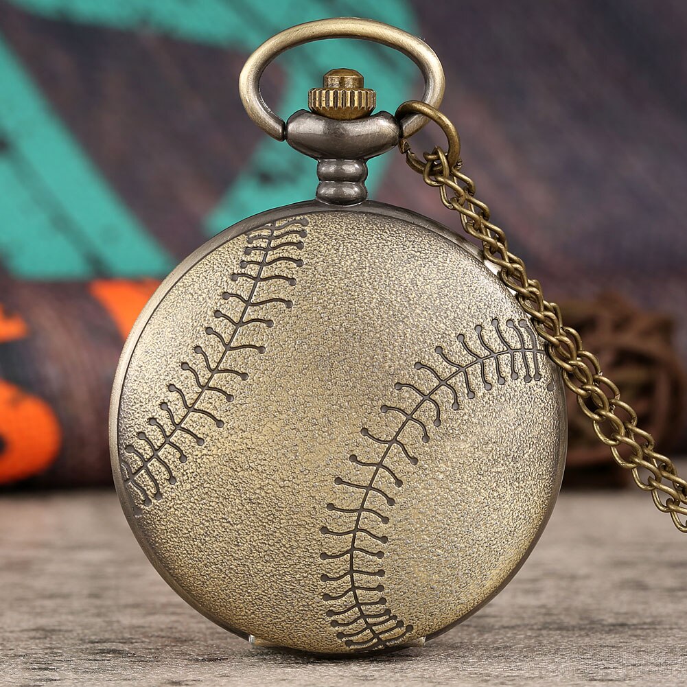 Steampunk Zakhorloge Man Ketting Pedent Sport Stijl Golfbal Patroon Vintage Horloge Man Regalos Para Hombre: baseball