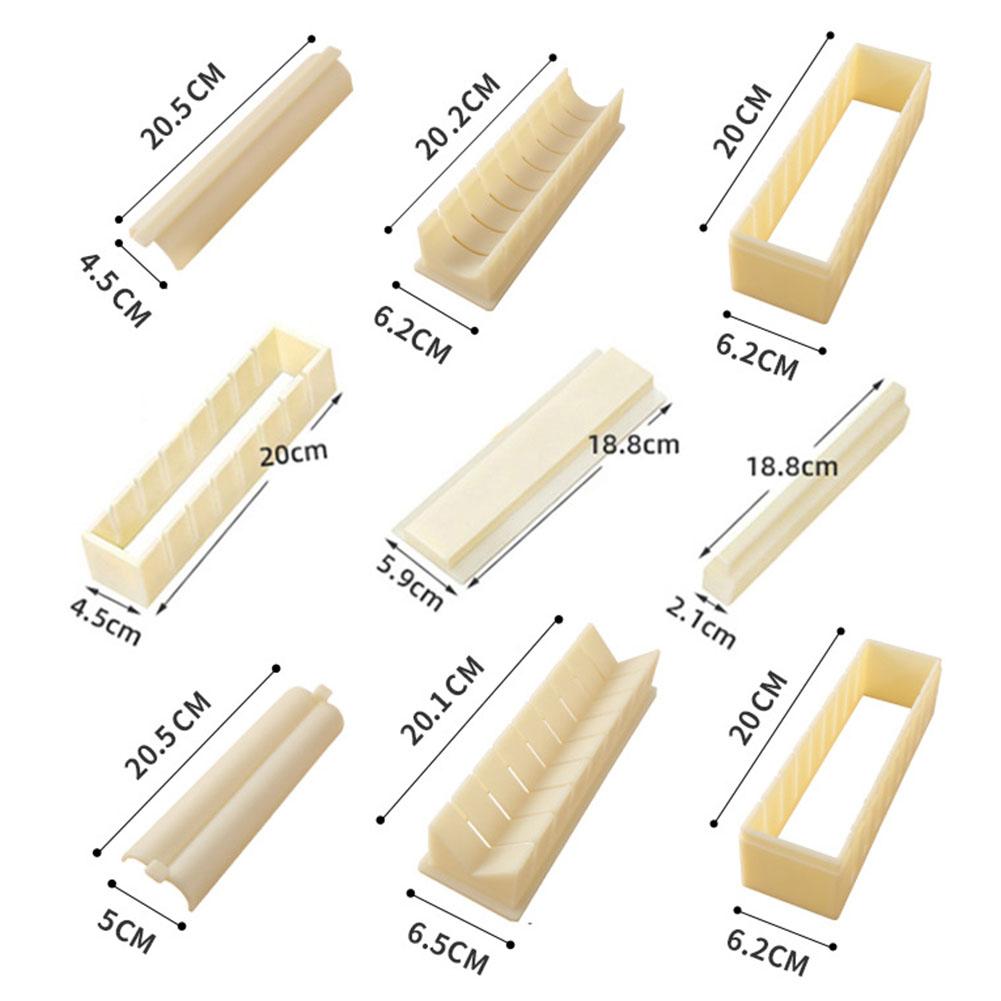 Sushi Maker Equipment Kit Plastic Kimbap Sushi Rolls Mold Rijst Ronde Hartvormige Vierkante Mold Sushi Maken Gereedschap Set