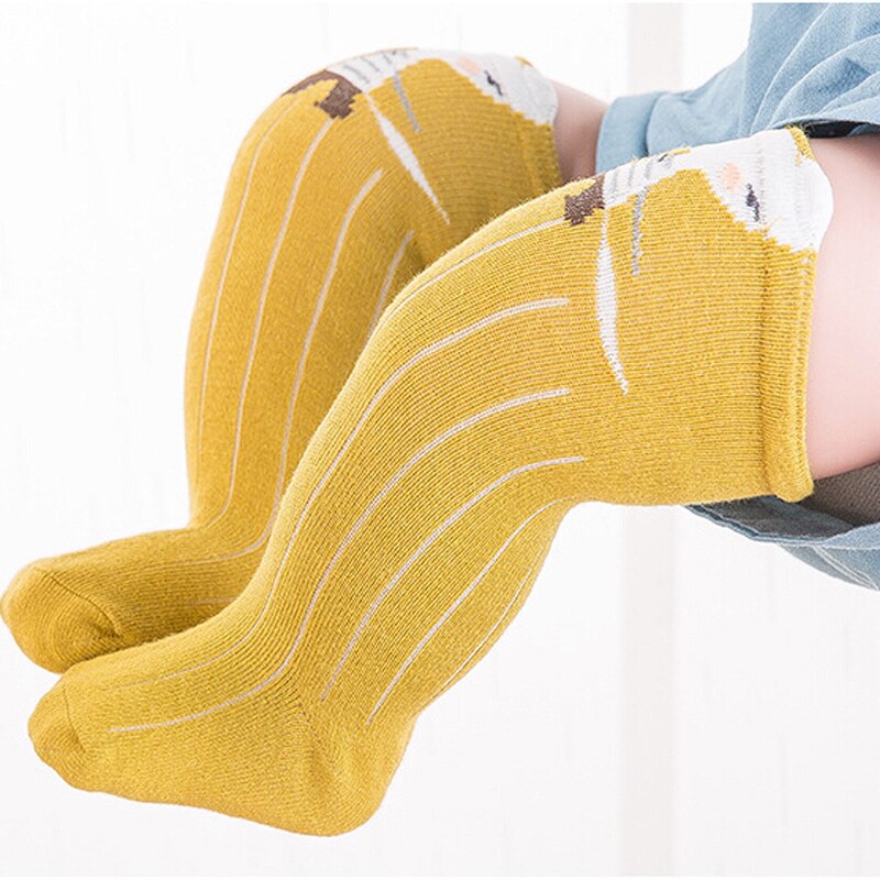 Leuke Baby Kids Baby Meisjes Sok Katoen Knie Hoge Lange Kousen Sokken Warme Beenwarmers
