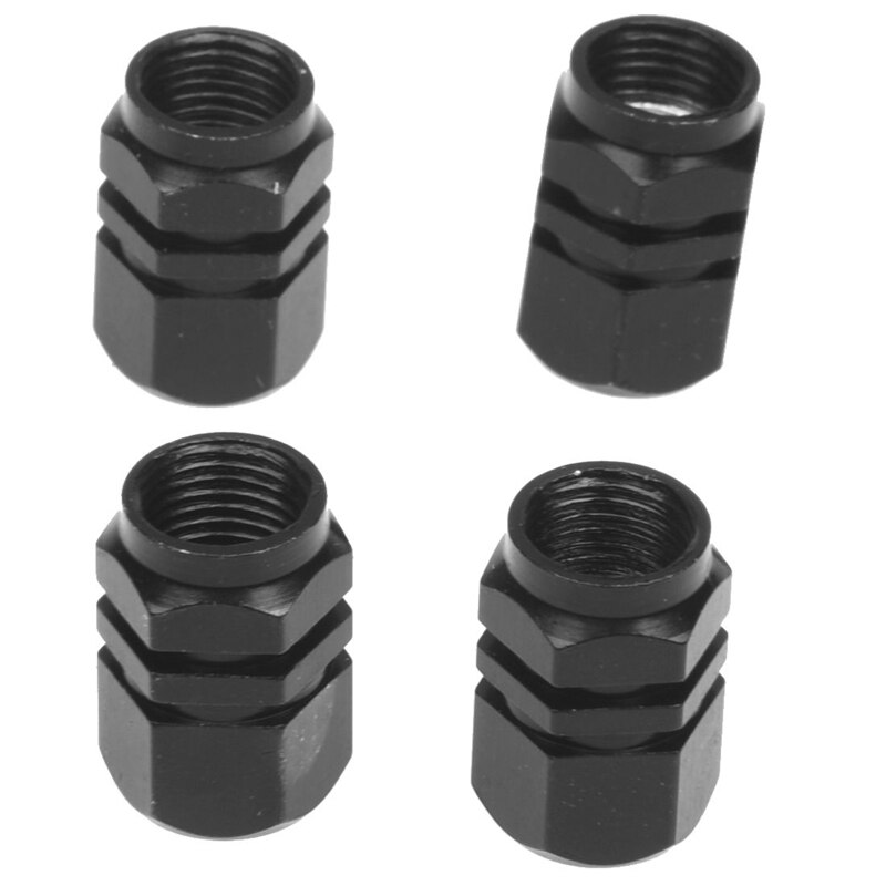 Tampas das válvulas para pneus de bicicleta, motocicleta, de carro-preto com 2 peças ferramenta da válvula demonte do pneu 10cm, 4 peças