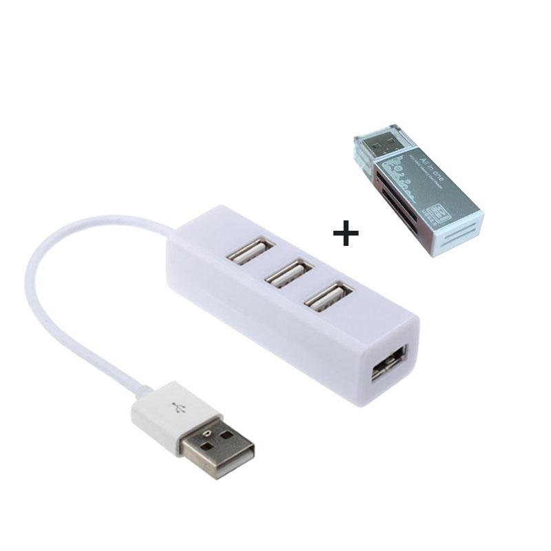 Adaptador de lector de tarjetas Micro SD 4 en 1, divisor USB SDHC, USB SD, T-Flash, M2, MS Duo, USB 2,0, adaptador de lectores de tarjetas de memoria de 4 ranuras: Rojo