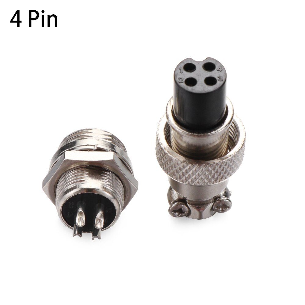 1 Paar Universele GX12 2/3/4/5/6 Pin Mannelijke Vrouwelijke 12Mm Luchtvaart Socket Plug Draad panel Connector Auto Accessoires: 4 pin