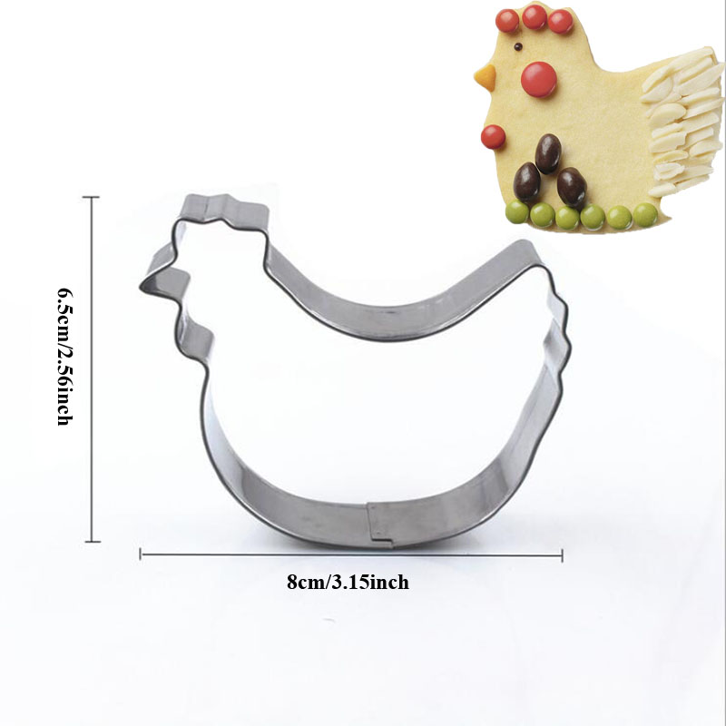 1 stks dier kip kip Metalen Rvs Cookie Cutter Cupcake Fondant Taart Decor Biscuit Chocolade Mould pastry gereedschap