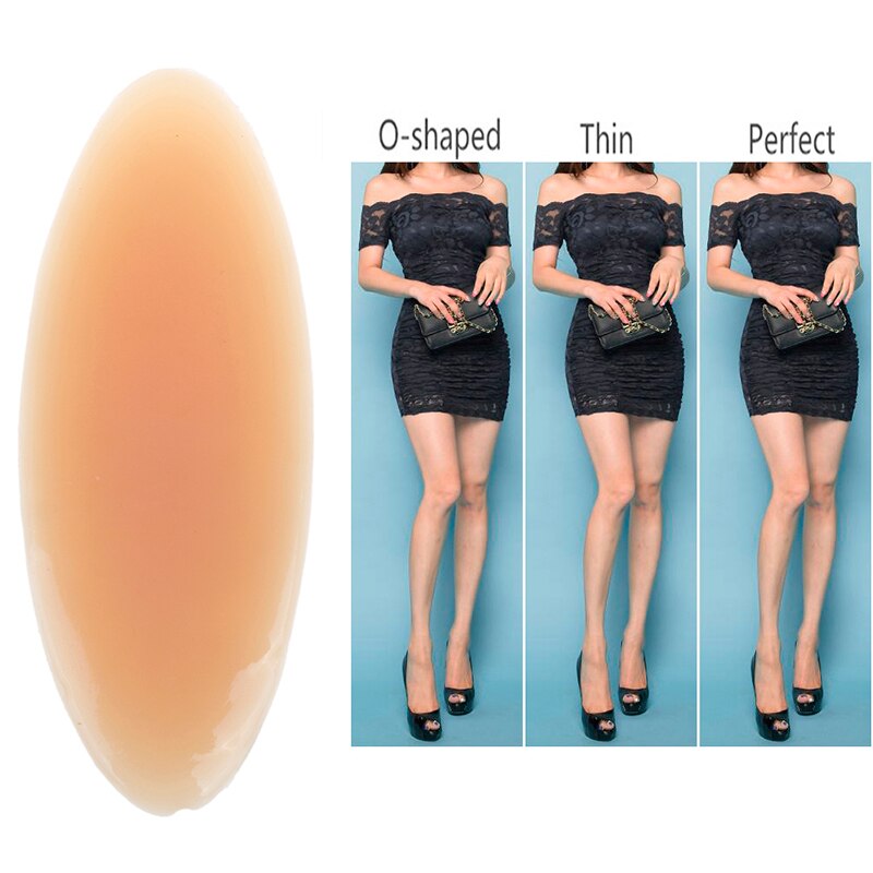 1 Pair Silicone Leg Onlays Leg Correctors Silicone Calf Pads Leg Onlays Soft Self-Adhesive for Crooked or Thin Legs