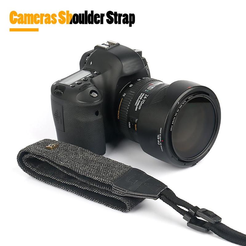 Universal Adjustable Cotton Leather Camera Shoulder Strap for DSLR Cameras