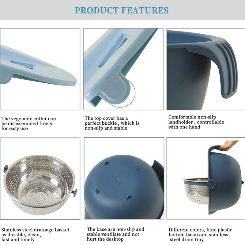 Potato Slicer, Multi Blade Adjustable,Slicer Cheese Potato with Drain Basket -Best Veggie Shredder Grater Set(1 PCS)