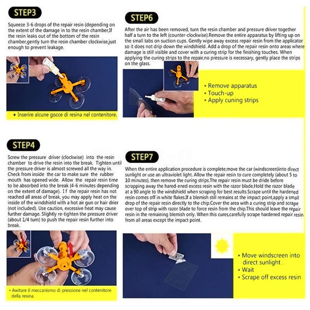 Windscreen Repair Kits Glass Repair Tool Glass Repair Kits Discount Practical Yellow Plastic Car Bridge Removal