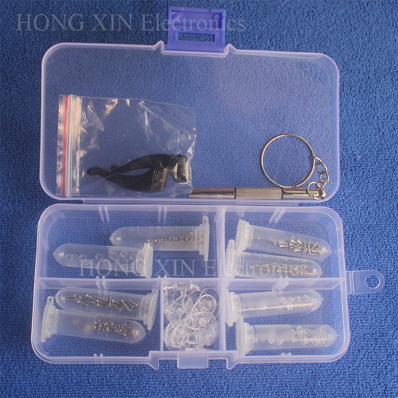 Populaire Lenzenvloeistof Zonnebril Neus Pad Optische horloge Schroevendraaier Reparatie Schroeven Moer Tool Diverse Kit met Doos Reparatie glazen