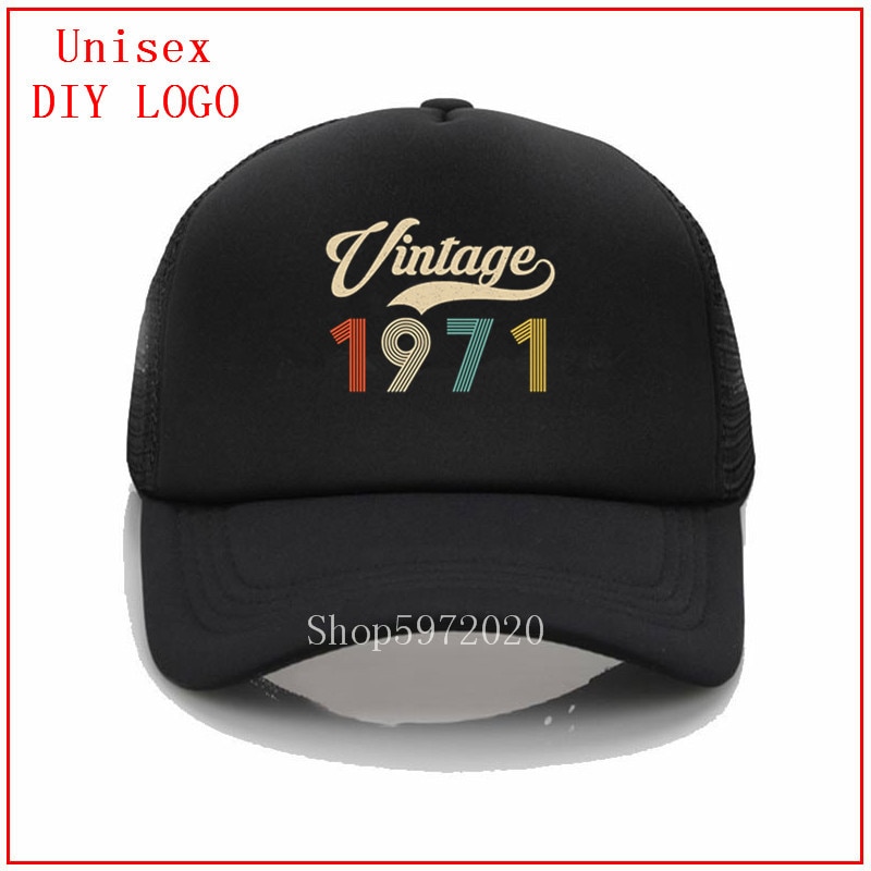 Vintage 1971 Retro Born in 1971 49th Birthday Perfect for Father DAD BF beach hats women fitted hat anime hat