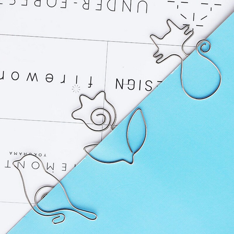 5Pcs/pack And Funny Interesting Cartoon Animal Five Style Shape Paper Clips For Office School Metal Clips