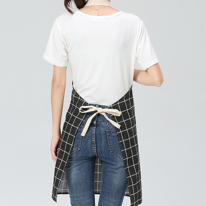 Lady Women Men Adjustable Cotton Linen High-grade Kitchen Apron For Cooking Baking Restaurant Pinafore