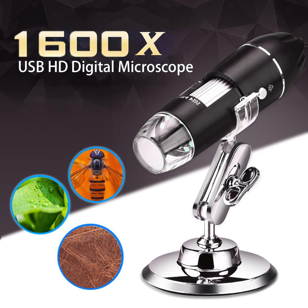 1000X/1600X Wifi/USB Microscope Digital Microscope Magnifier Camera 8LED w/Stand for Android IOS iPhone iPad Microscope: USB model 1600X