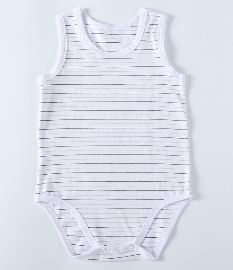 Kinderen kleding bodysuit vestidos jongens en meisjes kleding pyjama kinderen zomer mouwloos katoenen jumpsuit strepen multi-kleuren