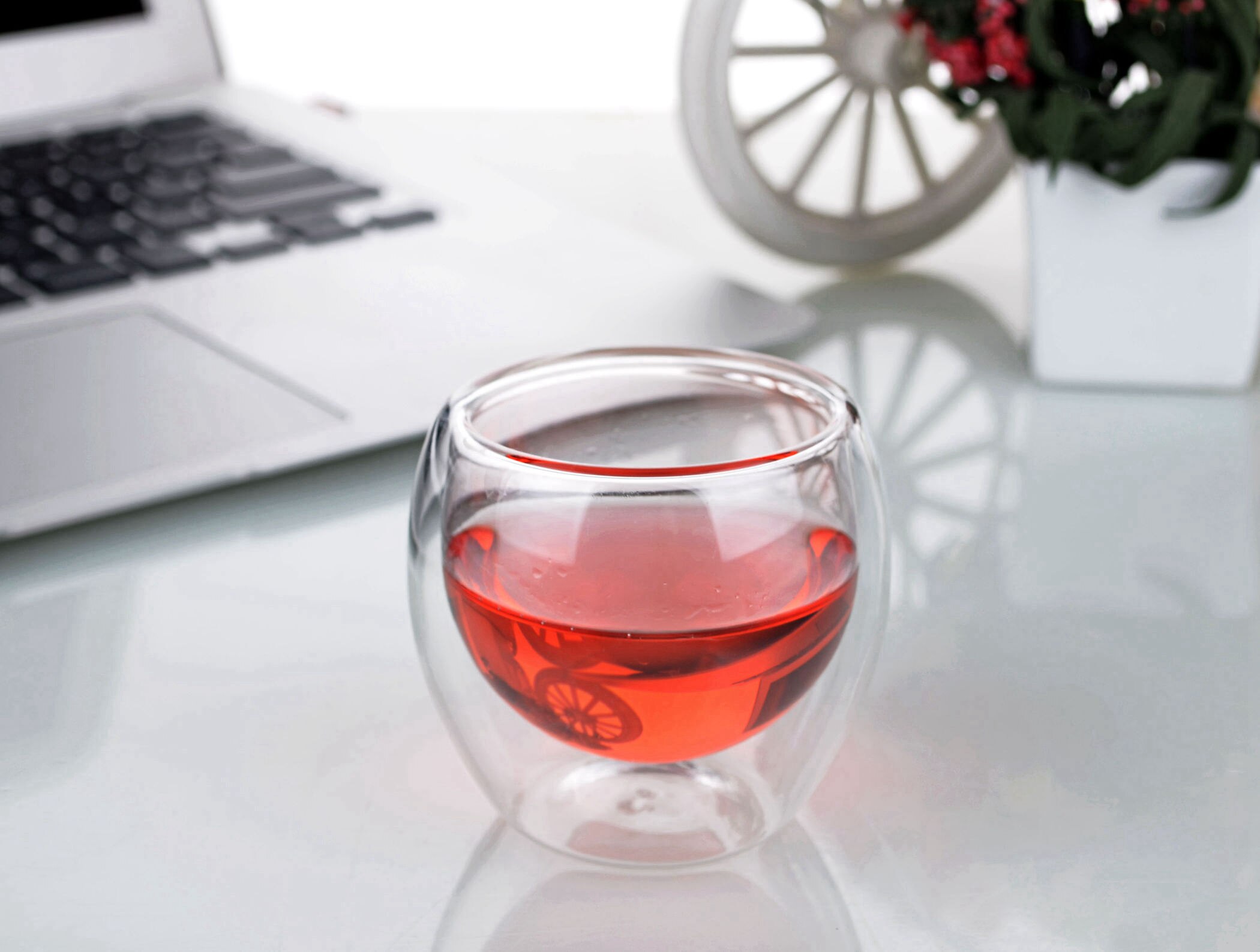 1X90 Ml Double Wall Layer Handgemaakte Helder Hittebestendig Glas Mini