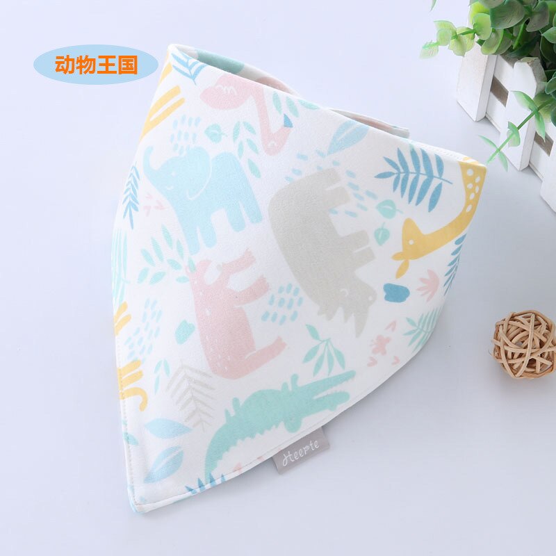 Baby Driehoek Slabbetjes Katoen Slabbetjes Cartoon Baby Speeksel Handdoek Feeding Schort Bandana Herbruikbare Doek Doekjes: WHT073B