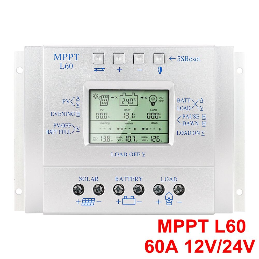 MPPT PWM Solar Controller 20A 30A 40A 60A 80A 12V 24V Solar Cell Panel Battery Charger System Controller Solar Panel Charge Kit