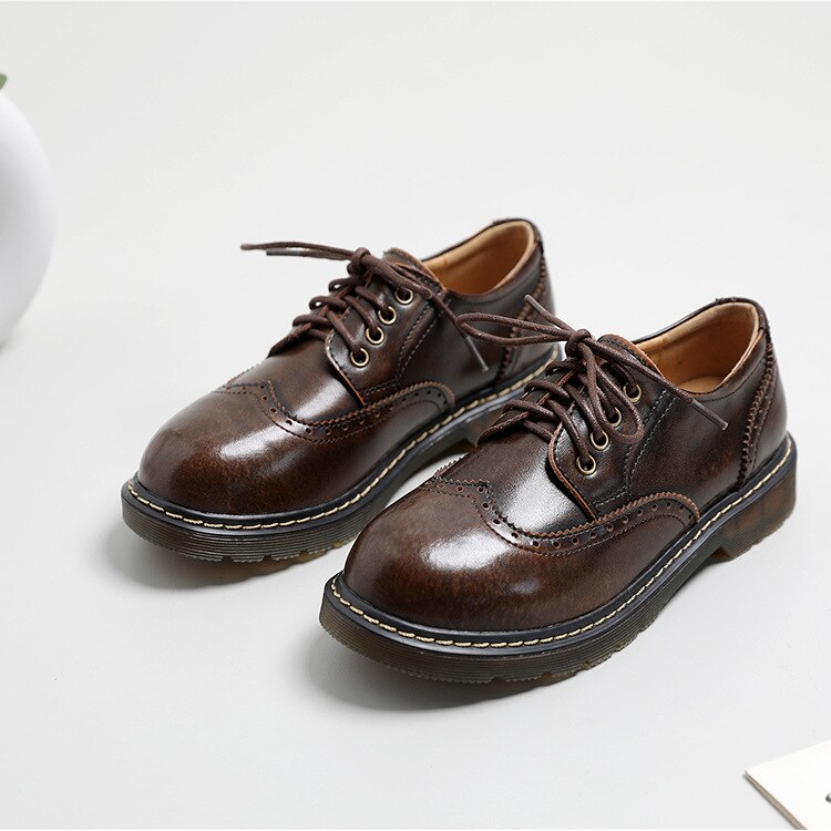 Eagsity klassiset brogue-kengät naisille, oxford-kengät, nauhakengät, pyöreä kärki, vapaa-ajan kengät, paksupohjaiset kävelykengät