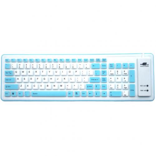 Portable Folding Bluetooth Keyboard Wireless Rechargeable Foldable Touchpad Keypad for IOS/Android/Windows ipad Tablet 103 Keys: Blue