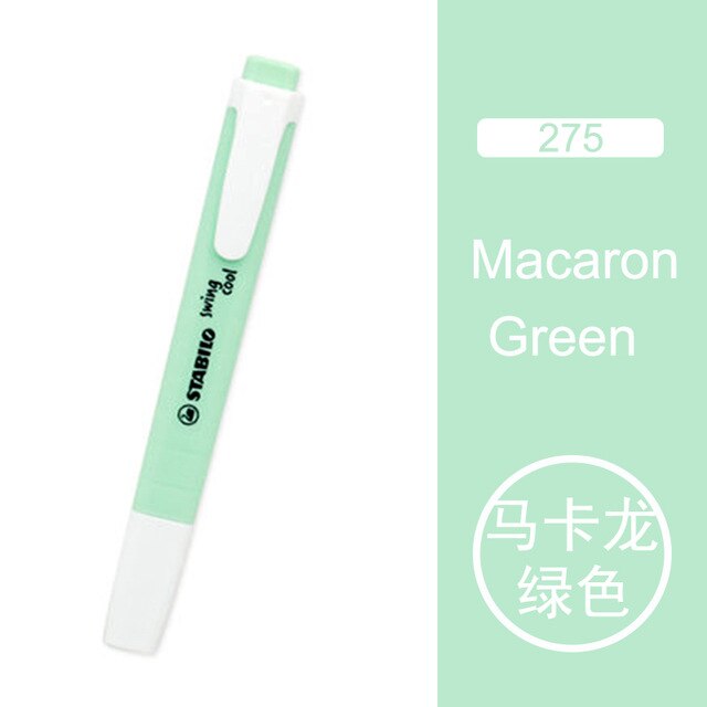 STABILO-rotuladores de colores Pastel Swan Swing, marcador de enfoque con texto único, 6 colores, para la escuela y la Oficina, 275, 1 ud.: green 1pcs
