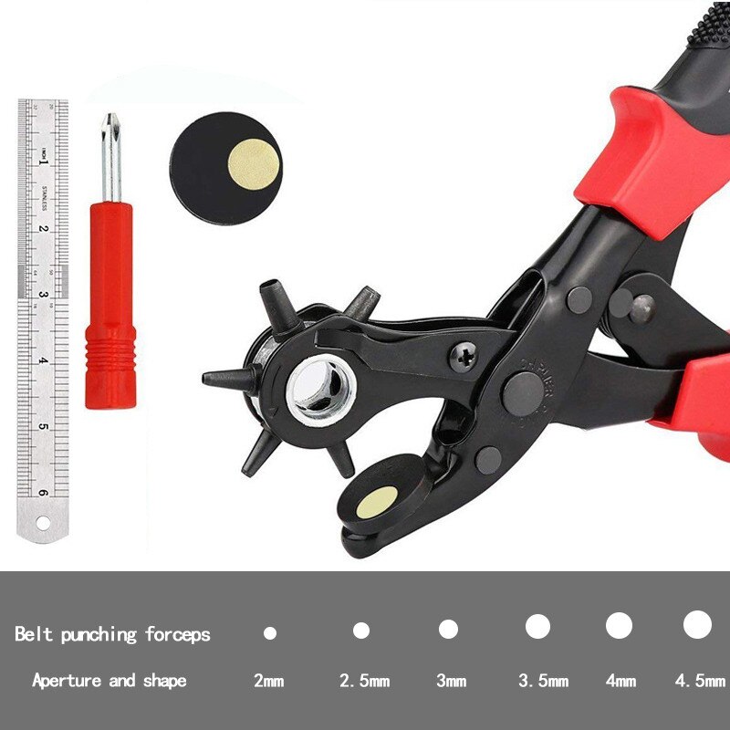 Eyelet and Eyelet Puncher Tool Scrapbook Kit DIY Manual Tools Kit Belt Hole Punch Plier Set for Belts Watch Bands Straps DIY