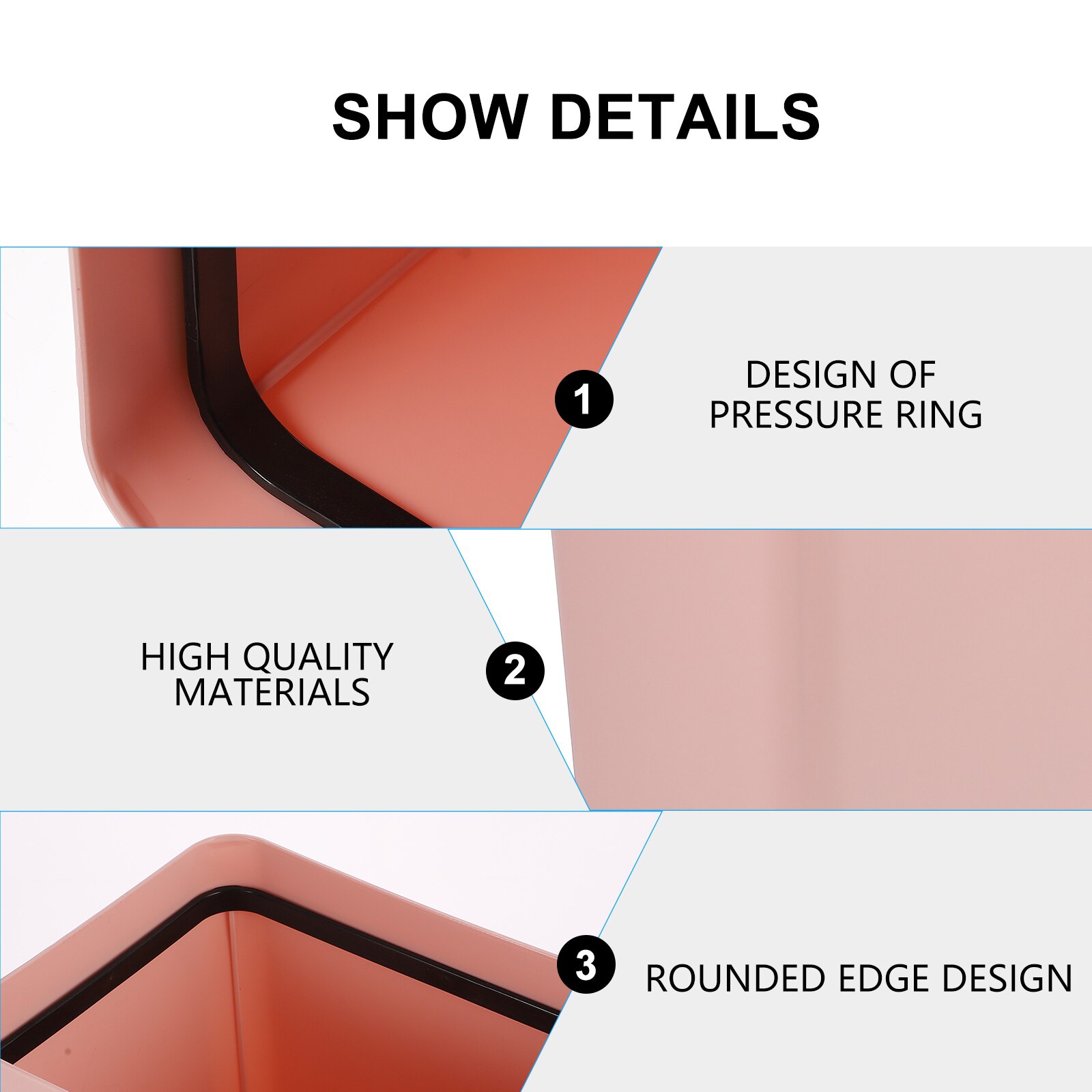 1Pc Household Open Trash Can Color Rubbish Bin Plastic Waste Bin