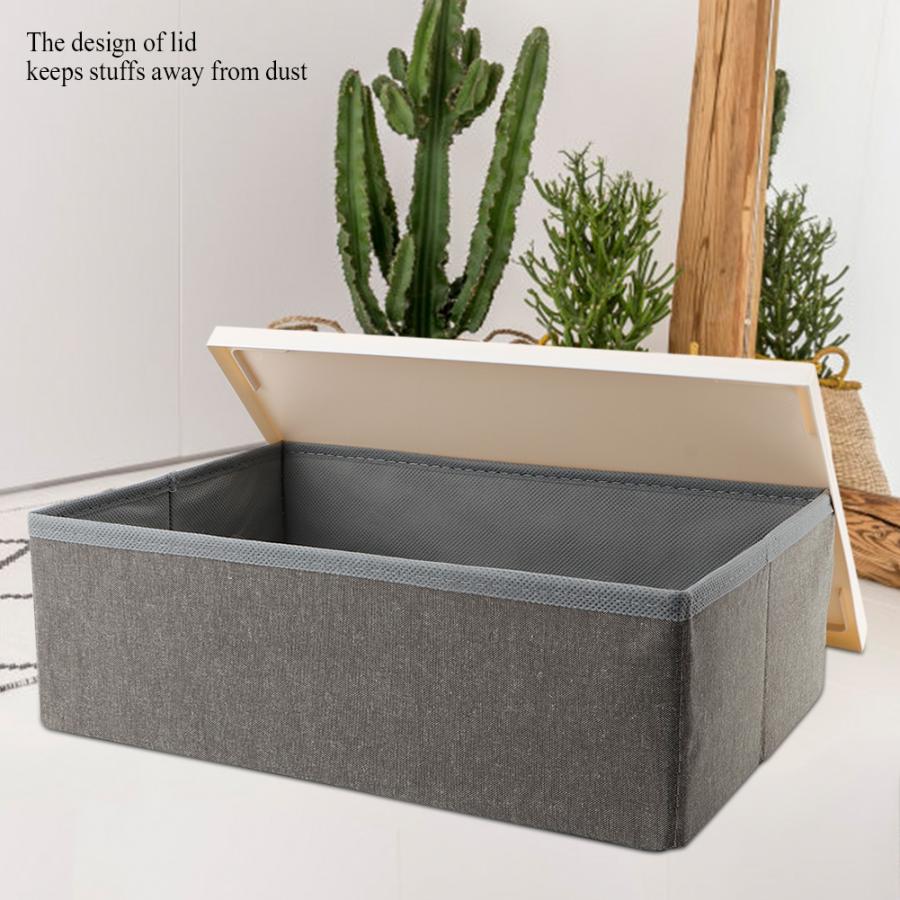33*23*11cm foldbar opbevaringsboks polyester tøjkasse med låg familie skab opbevaringsboks seng under opdelte kurvebeholdere