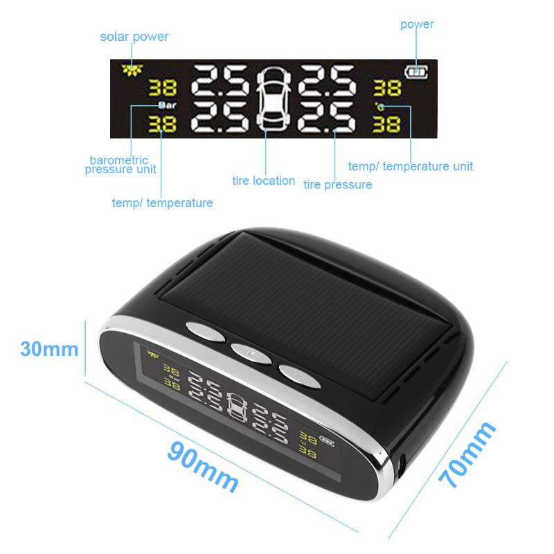 Tpms Bandenspanning Monitor System Engels App Zonne-energie Usb Tpms Autoband Druk Sensoren Systeem Alarm Tpms