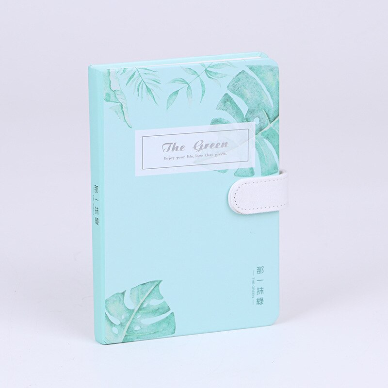 Cuaderno de tamaño B6, cuaderno con cubierta de hoja verde, planificador diario, papelería, página interior, carpeta de anillas, , escuela, suministros de oficina: Style 2