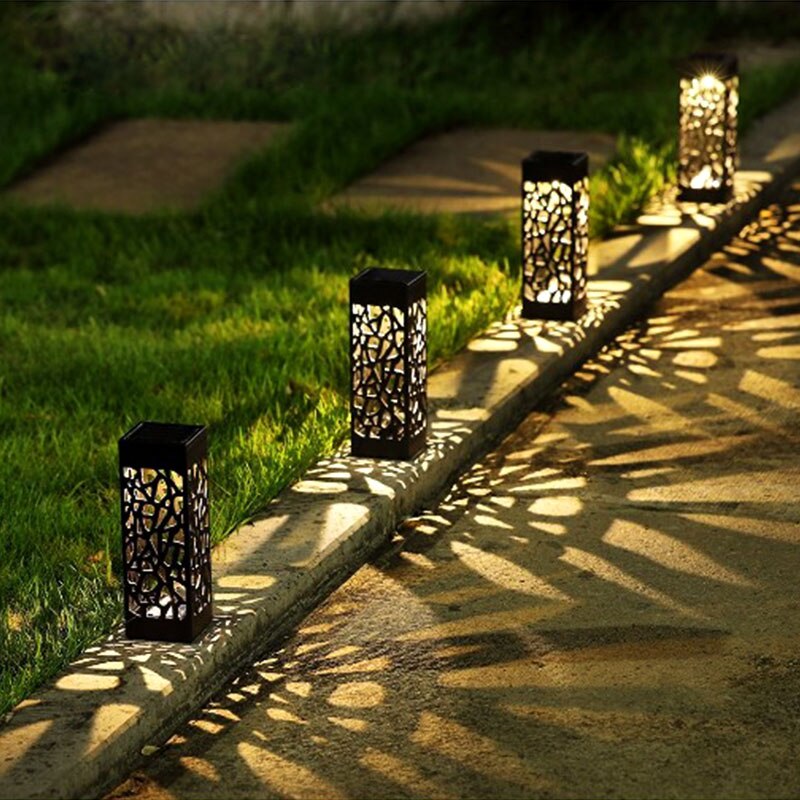 4/8Stck LED Solar- Licht Rasen Lampe Platten Edelstahl Sensor Sonnenlicht Wasserdichte Begraben Licht Garten Weg Lampe dekoration