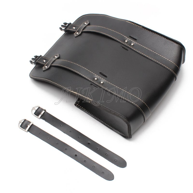 Black Motorcycle Saddle Bags PU Leather Motorbike Side Tool Pouch Tail Bag Luggage Borsello Moto Universal D20