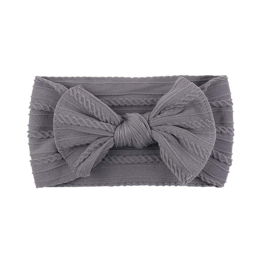 1 stücke Neugeborenen Baby Stirnband für Mädchen Elastische Stricken Kinder Turban Bögen Weiche Nylon Kinder Headwear Haar Zubehör: Schokolade