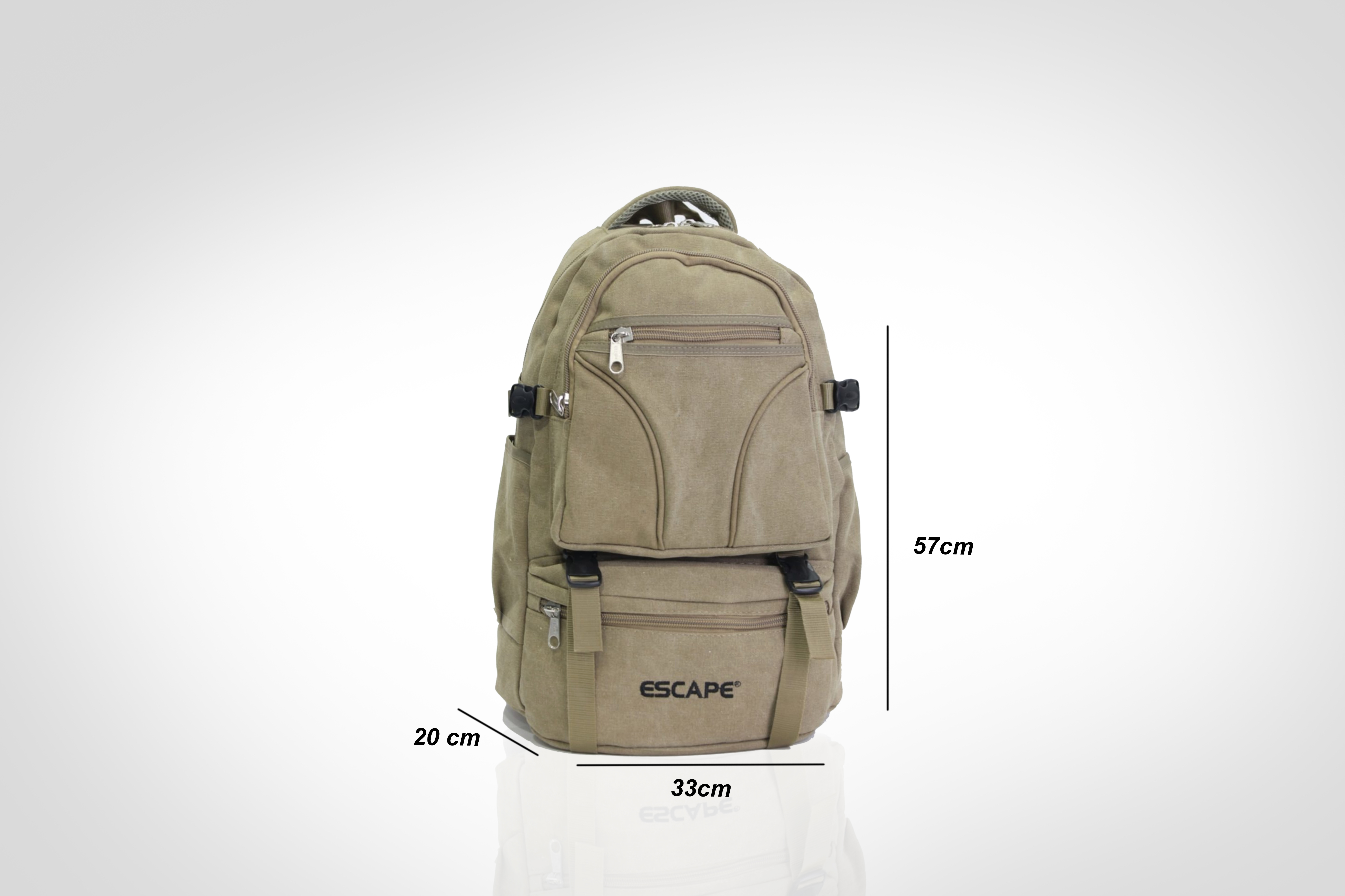 ESCAPE 501 Kanvas Kumaş Dağcı Sırt Çantası BEJ RENGİ