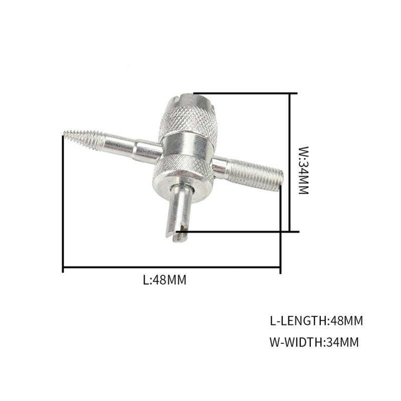 Car Truck Motorcycle Valve core Auto Replacement Parts Four-in-one Valve Tool with 6 Brass Valve Cores Fit for All Vehicle