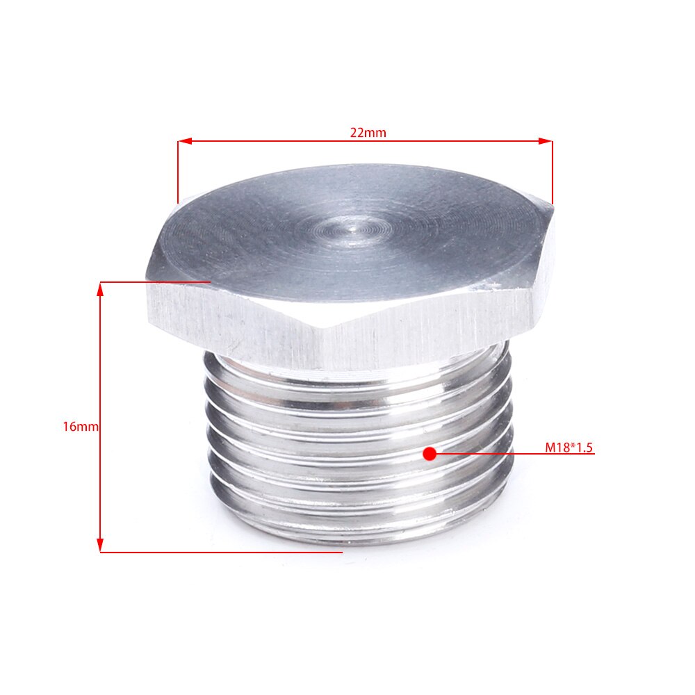 304 Stainless Steel O2 Oxygen Sensor Plug M18 X 1.5 Thread Fit For American European Japanese Cars and Trucks